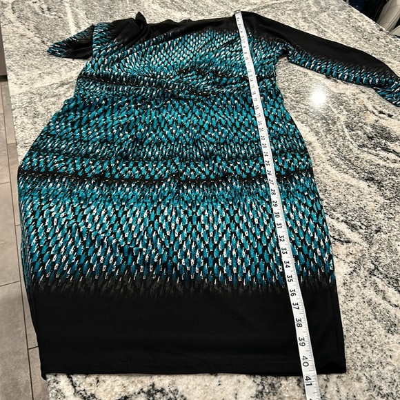 Anne Klein dress, size 12 blue/black/white design great for office/wedding - Picture 5 of 8